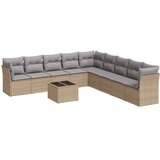  10-dijelni set vrtnih sofa s jastucima bež od poliratana | shoptok.hr