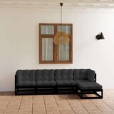  Sedežna garnitura 5-delna z blazinami trdna borovina | Shoptok.si