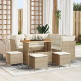vidaXL 9-dijelni vrtni sofa set s jastučićima bež poli ratan akacija Cijene