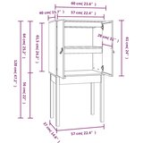  Visoka komoda bijela 60 x 40 x 120 cm od masivne borovine | shoptok.hr