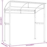 Nadstrešnica za roštilj 215 x 150 x 220 cm antracit čelična | shoptok.hr