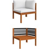 Maison Chic Vrtni kotni kavč - Zunanji kavč z blazinami trden akacijev les, (22040518) | Shoptok.si