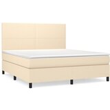 vidaXL Krevet s oprugama i madracem krem 160x200 cm od tkanine Cijene