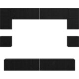 vidaXL Komplet TV omaric s polico Drugo 8 pcs Črni hrast 100 x 30 x 30 cm | Shoptok.si