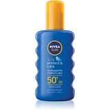 Nivea Sun Kids Protect & Care Sun Spray SPF50+ vodoodporen barvni sprej za zaščito pred soncem 200 ml Cene