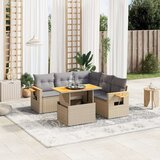  6-dijelni set vrtnih sofa s jastucima bež od poliratana | shoptok.hr