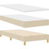  Postelja z vzmetnico z vzmetnico krema 200 x 100 cm Poliester, (5000128432) | Shoptok.si