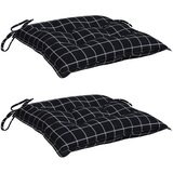  Jastuci za stolice 2 kom crni karirani 50x50x7 cm od tkanine | shoptok.hr