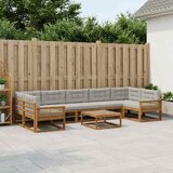 Set vanjskih sofa 8 pcs Prirodna i Svjetlosiva | shoptok.hr
