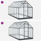  Rastlinjak v vrtu z vrati Antracit 183,5 x 423,5 x 207 cm, (5000288597) | Shoptok.si