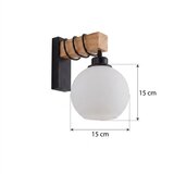 Brilagi Zidno svetlo WOOD GLASS 1xE27/60W/230V borovina/crna/bela | Eponuda.com