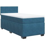 Maison Chic Box spring postelja - Vzmetna postelja z vzmetnico temno modra 100x200 cm žamet SL10448, (21903216) | Shoptok.si