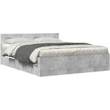 Furnova Posteljni okvir z vzglavjem betonsko siv 150x200 cm inž. les, (21936969) | Shoptok.si