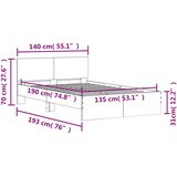  Okvir kreveta s uzglavljem boja hrasta 135x190 cm | shoptok.hr