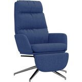  Stol za sproščanje z oporo za noge modro blago, (20699352) | Shoptok.si