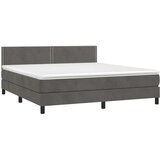  box spring s madracem LED tamnosivi 160x200 cm baršun | shoptok.hr