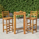  3-dijelni vrtni barski set od masivnog bagremovog drva Smeđa 60 cm table length | Shoptok.si