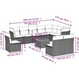  11-dijelni set vrtnih sofa od poliratana s jastucima crni | shoptok.hr