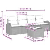  Set od 5 dijelova vrtnih kauča s jastučićima crna poli ratan | shoptok.hr