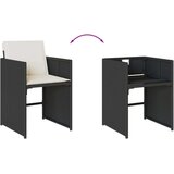  Vrtna garnitura - 11-dijelni vrtni blagovaonski set s jastucima poliratan crni - Crna i krem Stakl 10 | shoptok.hr