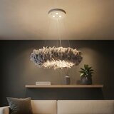 Brilagi LED luster na sajli FEATHER, 3x E27 (maks. 40W) / 230V + 3x LED 3W, Ø 50 cm, u sivoj boji | Eponuda.com