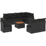  9-dijelni set vrtnih sofa s jastucima crni od poliratana | shoptok.hr
