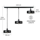  Visilica na sajli ARCANE 3xE27/60W/230V crna | Eponuda.com
