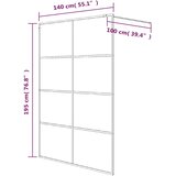 Pregrada za tuš crna 140 x 195 cm s napola mutnim staklom ESG | shoptok.hr