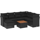  The Living Store Vrtna sedežna garnitura 8-delna z blazinami črn poli ratan - Vrtna Sedežna Garniture, (21459582) | Shoptok.si