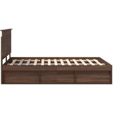  Konstrukcija postelje z vzglavjem Rjav hrast 140 x 200 cm, (5000104312) | Shoptok.si