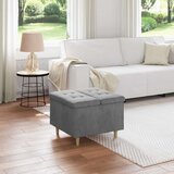 Otoman za pohranu s jastukom Tamno siva 60 x 60 x 45 cm Baršun - Tamno siva 60 cm Baršun | shoptok.hr