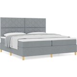  Krevet s box springom i madracem svjetlosive boje 200x200 cm | shoptok.hr