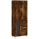 vidaXL Visoka komoda dimljen hrast 69,5x34x180 cm inženirski les, (20804675) | Shoptok.si