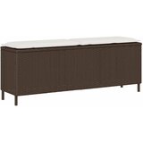  Vrtna klupa s jastukom smeđa 110x30x40,5 cm poliratan | shoptok.hr