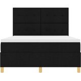  LED Box Spring Krevet s uzglavljem Crna 140 x 190 cm tkanina | shoptok.hr