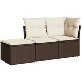 The Living Store Vrtna sedežna garnitura 3-delna z blazinami rjav poli ratan - Vrtna Sedežna Garniture, (21468151) | Shoptok.si