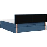 vidaXL Otomanski posteljni okvir z vzmetnico moder 180x200 cm blago | Shoptok.si