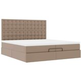 vidaXL Otomanski posteljni okvir z vzmetnicami kapučino 200x200 cm, (21610187) | Shoptok.si
