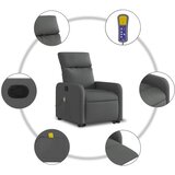  Masažni naslonjač na podizanje od tkanine tamnosivi | shoptok.hr
