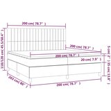Krevet box spring s madracem LED krem 200x200 cm od tkanine | shoptok.hr