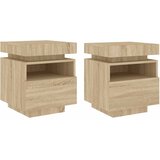  Noćni ormarići s LED svjetlima 2 kom boja hrasta 40x39x48,5 cm | shoptok.hr