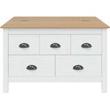  Klubska miza HILL Bela in medena rjava 79.5 x 79.5 x 49 cm, (5000295549) | Shoptok.si