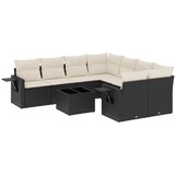  9-dijelni set vrtnih sofa s jastucima crni od poliratana | shoptok.hr