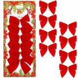  Set Božićnih mašni u crvenoj boji, 6 komada, 9,5 × 7,5 cm | shoptok.hr