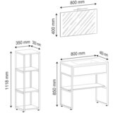 MID.YOU Kopalnica Bitila 80, Bela, Barva Hrasta, 4-Delno | Shoptok.si