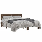 Furnova Posteljni okvir rjav hrast 150x200 cm inženirski les in kovina, (21937167) | Shoptok.si