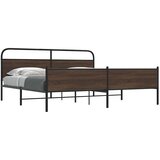  Metalni okvir kreveta bez madraca smeđa boja hrasta 200x200 cm | shoptok.hr