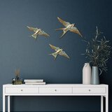 WALLXPERT Flying Swallow - 1 GoldWhite Decorative Wall Accessory | ePonuda.com