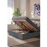 Bonami Selection Modra oblazinjena zakonska postelja z odlagalnim prostorom z ležiščem/roštom 160x200 cm Thessa Bold - | Shoptok.si