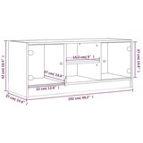 vidaXL TV omarica s steklenimi vrati betonsko siva 102x37x42 cm | Shoptok.si